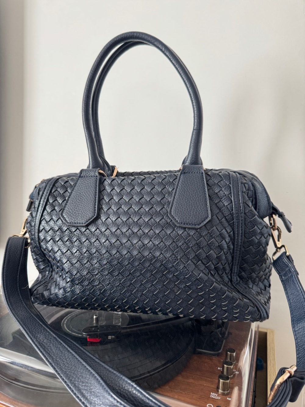 LOUENHIDE Navy Woven Bag